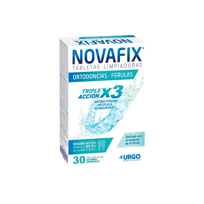 Novafix Tabletas Limpiadoras Triple Acción Ortodoncias-férulas 30 Unidades