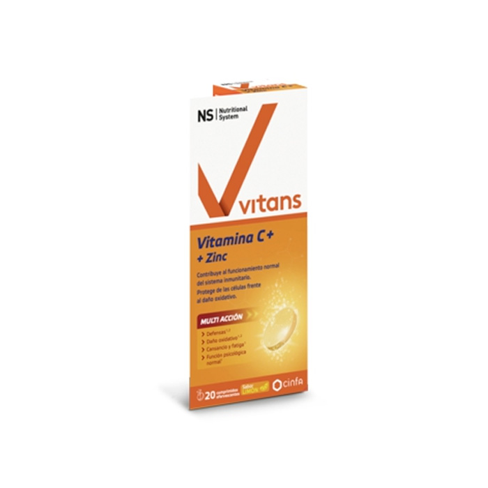 Ns Vitans Vitamina C + Zinc 20 Comprimidos Efervescentes