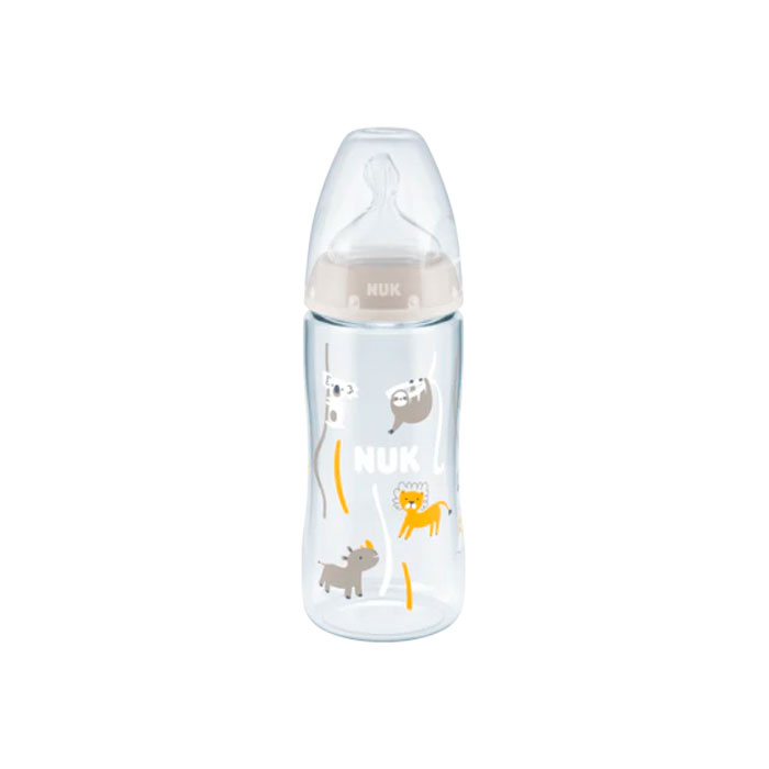 Nuk Biberón Fc+ Pp Silicona con Control de Temperatura 6-18m Blanco Animales 300ml