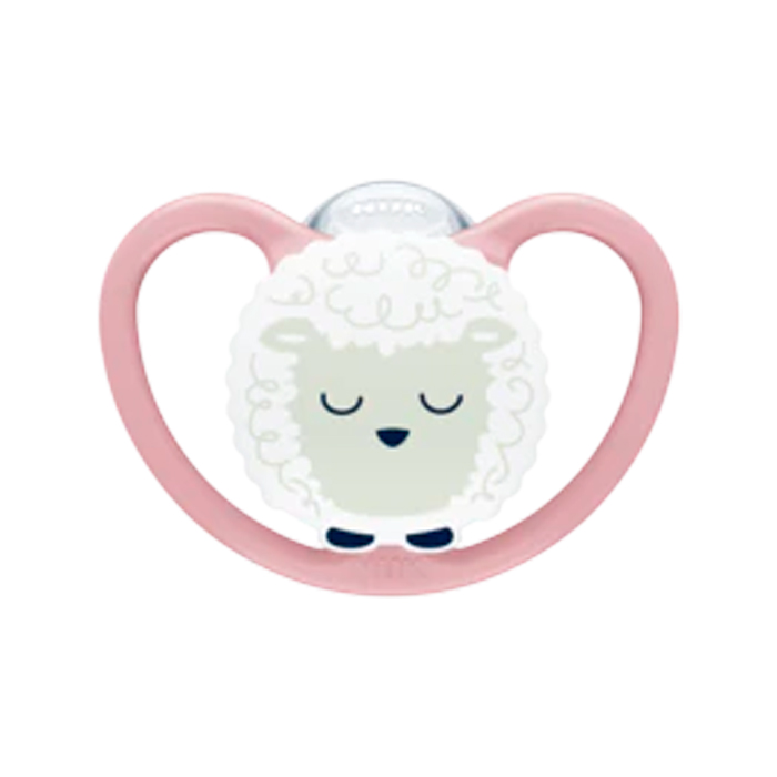 Nuk Chupete Space Night Silicona Rosa 0-6m