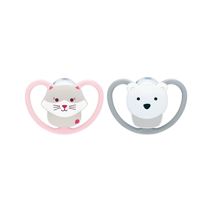 Nuk Pack Chupetes Perfect Match Air Rosa y Gris 6-18m