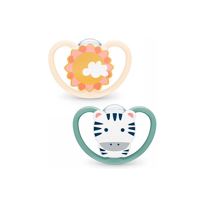 Nuk Pack Chupetes Space Silicona Sol Cebra 18-36m