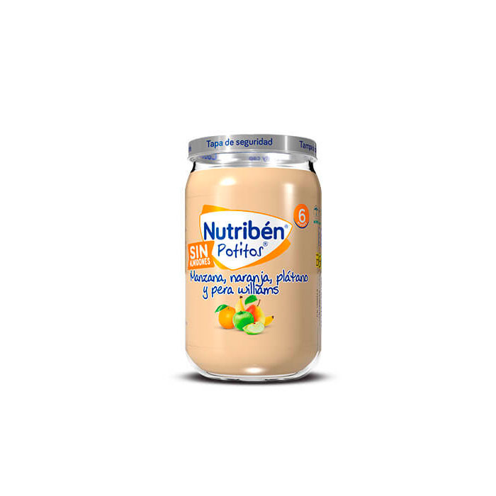 Nutribén Potitos Manzana Naranja Plátano y Pera Williams Sin Almidones 235g