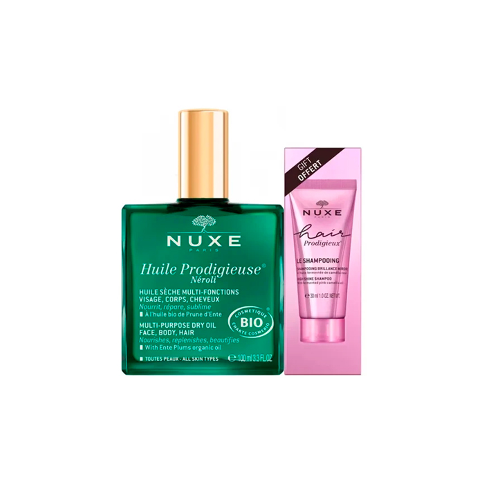 Nuxe Huile Prodigieuse Néroli 100ml + Hair Prodigieux Champú Brillo Sublime 30ml