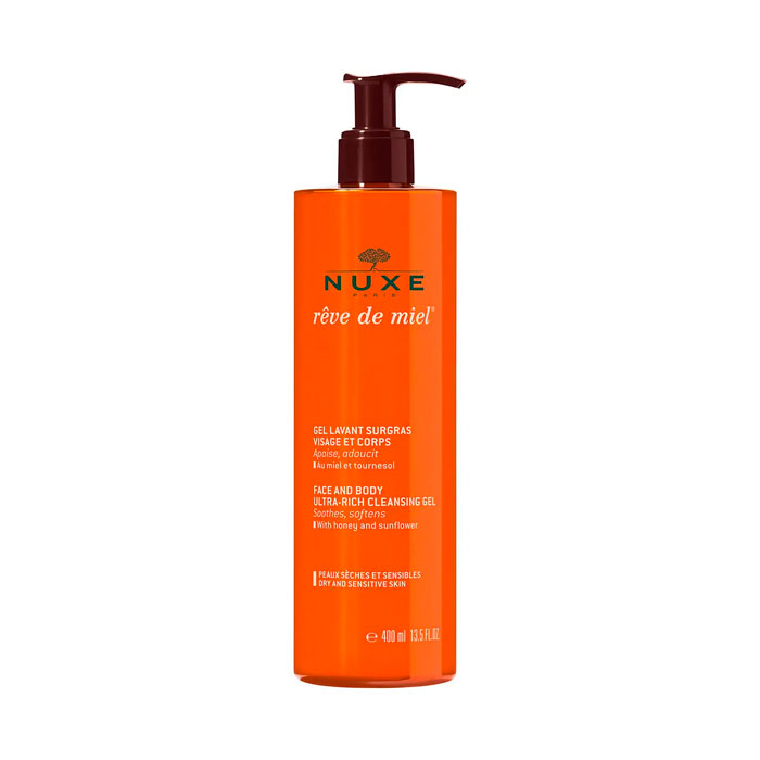 Nuxe Reve de Miel Gel Limpiador Dermatológico Rostro y Cuerpo 400ml