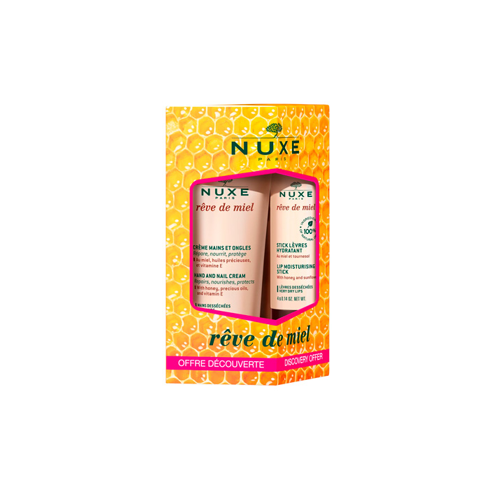 Nuxe Reve de Miel Pack Crema Manos y Uñas 30ml + Stick de Labios Hidratante 4g