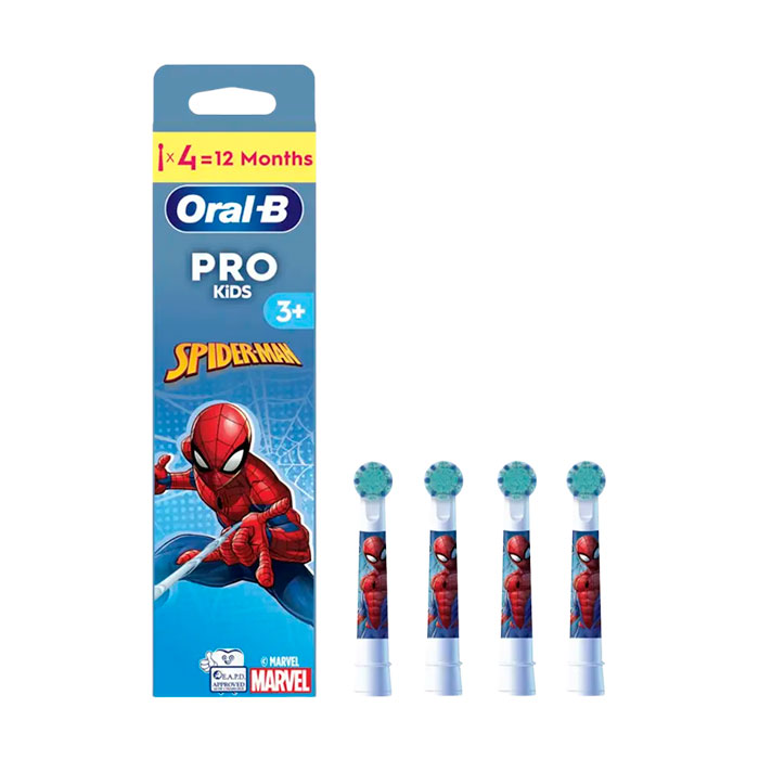 Oral-b Recambio Cepillo Eléctrico Pro Kids Spiderman 4 Unidades