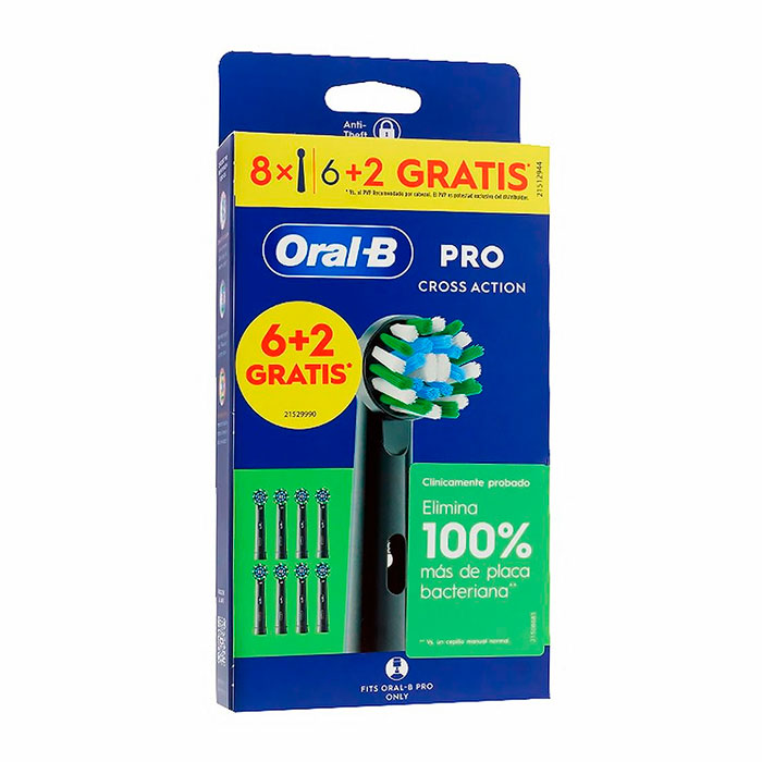 Oral-b Recambios Pro Cross Action Negro 8 Unidades