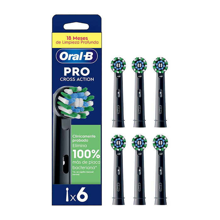 Oral-b Recambios Pro Cross Action Negro 6 Unidades