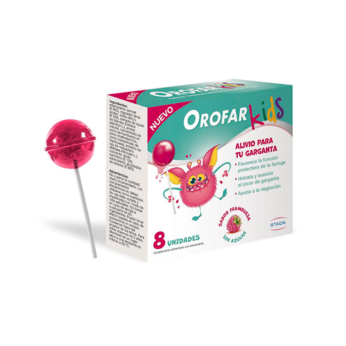 Orofar Kids Piruleta Alivio Garganta 8 Unidades