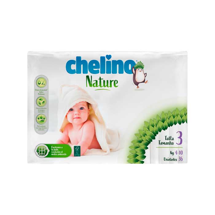 Pañal Chelino Nature Talla 3 (4-10 Kg) 36 Unidades