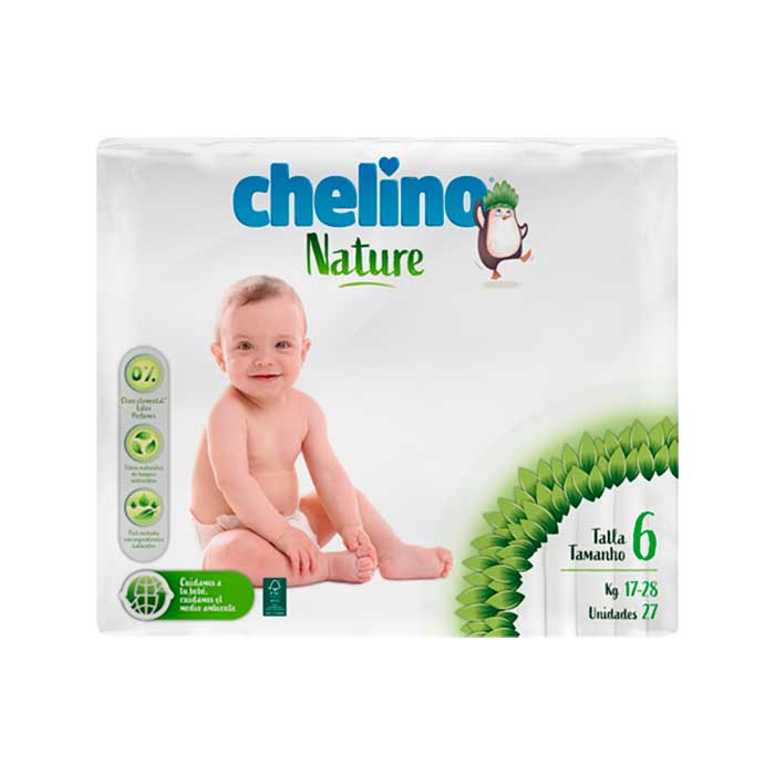 Pañal Chelino Nature Talla 6 (17-28 Kg) 27 Unidades