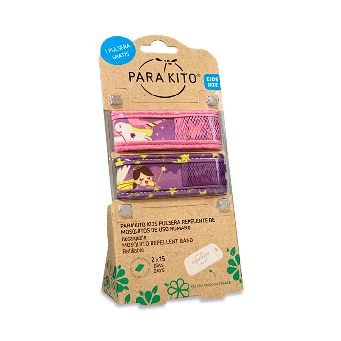 Parakito Kids Pack Pulsera Repelente de Mosquitos Rosa y Lila