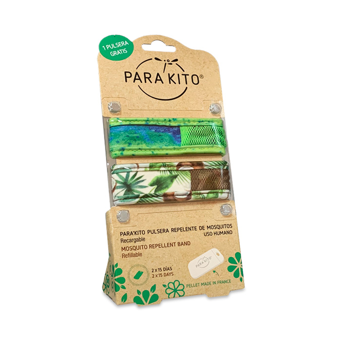 Parakito Pack Pulsera Repelente de Mosquitos Verde y Marrón
