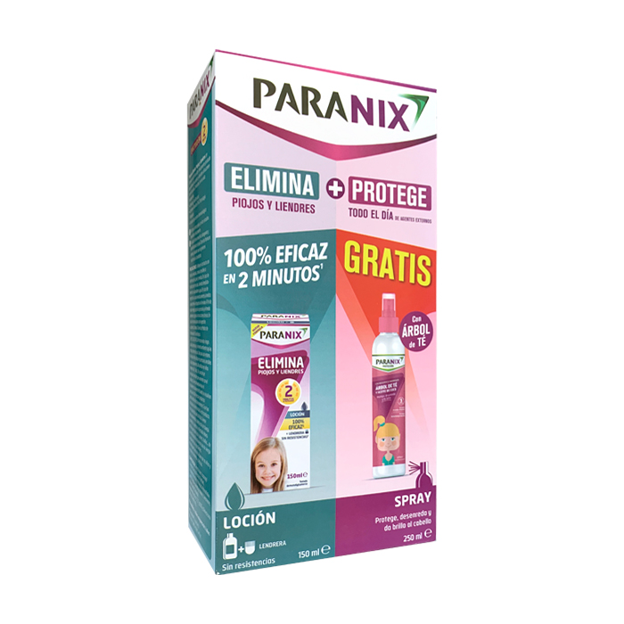 Paranix Elimina Piojos y Liendres Loción 150ml + Spray Arbol Del Te y Aceite de Coco 250ml