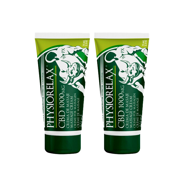 Physiorelax Cbd 1000 mg Crema de Masaje Duplo 75ml + 75ml