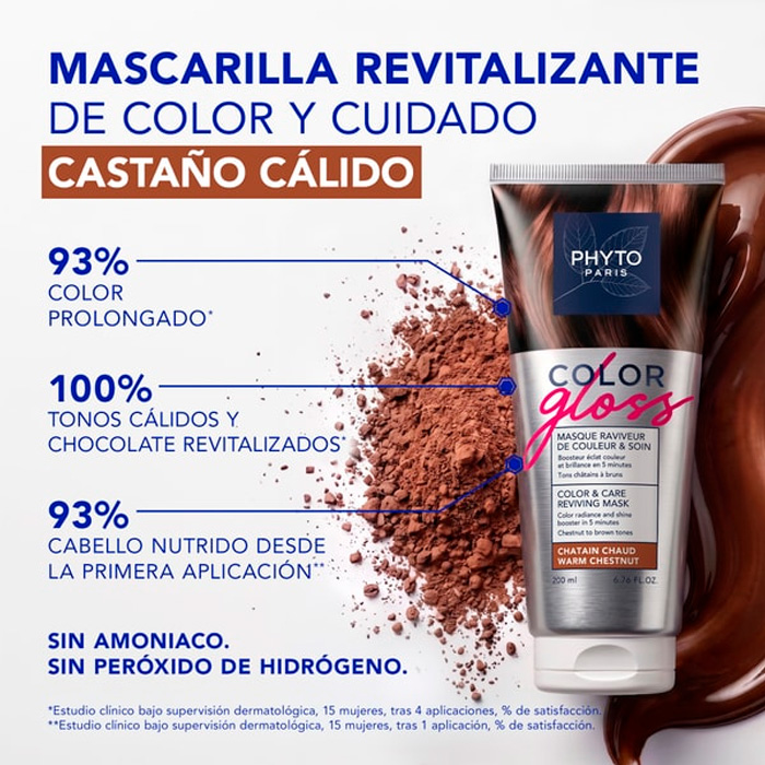 Phyto Color Gloss Mascarilla Reavivadora de Color y Tratamiento Castaño Cálido 200ml