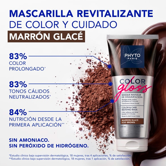 Phyto Color Gloss Mascarilla Reavivadora de Color y Tratamiento Marrón Glacé 200ml