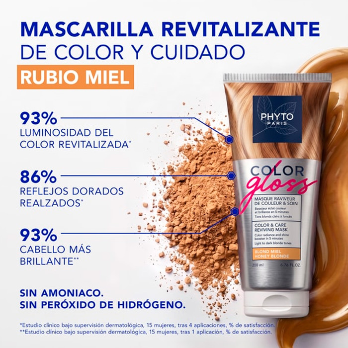 Phyto Color Gloss Mascarilla Reavivadora de Color y Tratamiento Rubio Miel 200ml