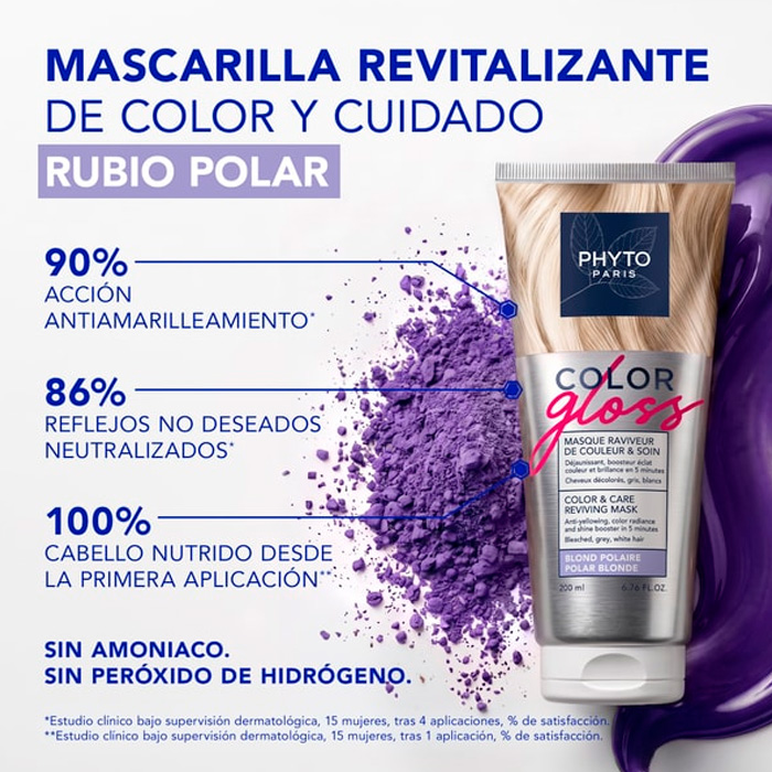Phyto Color Gloss Mascarilla Reavivadora de Color y Tratamiento Rubio Polar 200ml