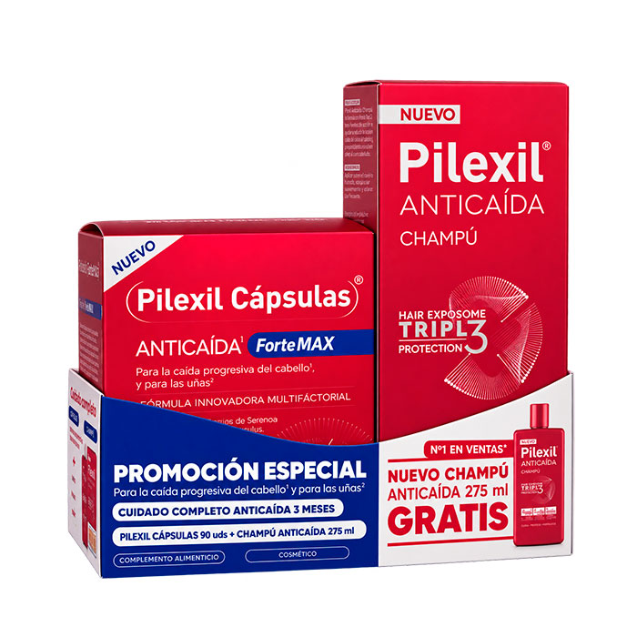Pilexil Anticaída Forte Max 90 Cápsulas + Champú Anticaída Tripl3 Protection 275ml