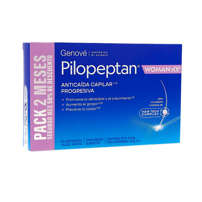 Pilopeptan Woman 5 Alfa R Anticaída Capilar Progresiva Pack 2 Meses 60 Comprimidos