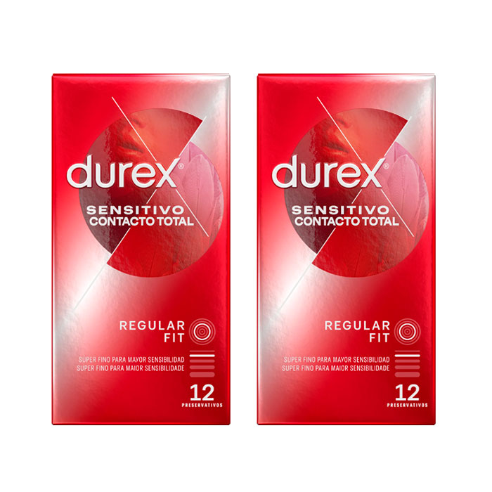 Durex Preservativo Sensitivo Contacto Total Duplo 12 + 12 Uds