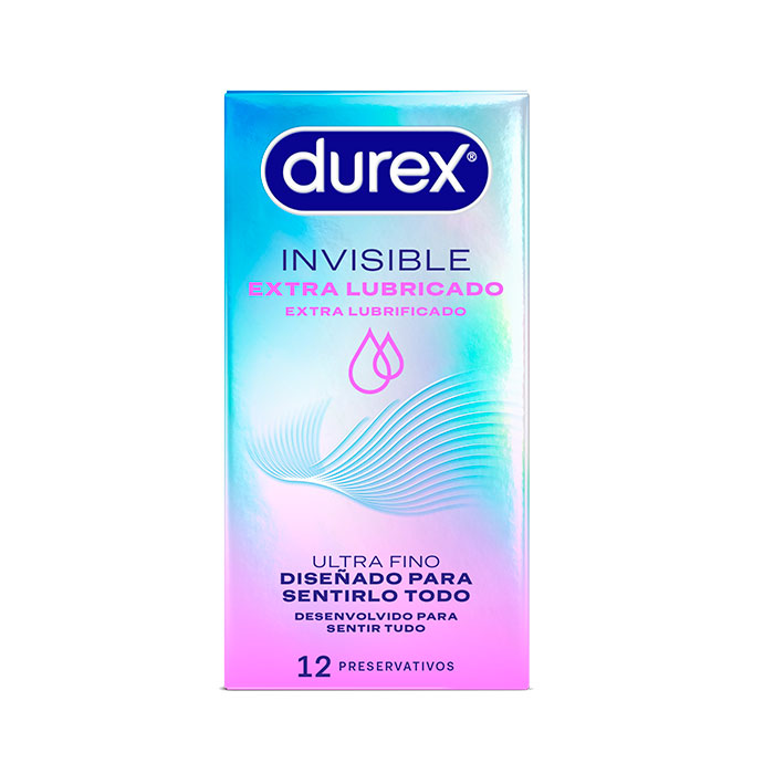 Durex Preservativo Invisible Extra Lubricado 12 Uds