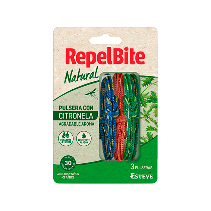 Repel Bite Natural Pulsera Cuerda Citronela 3 Unidades
