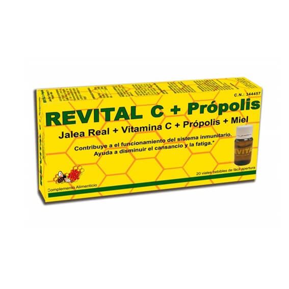 Revital Vitamina C + Propolis + Jalea Real + Miel 20 Viales