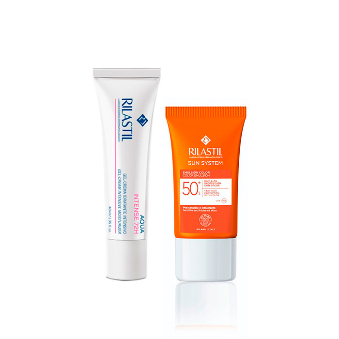 Rilastil Aqua Intense 72h Crema 40ml + Sun System Emulsion Color Spf50+ 40ml