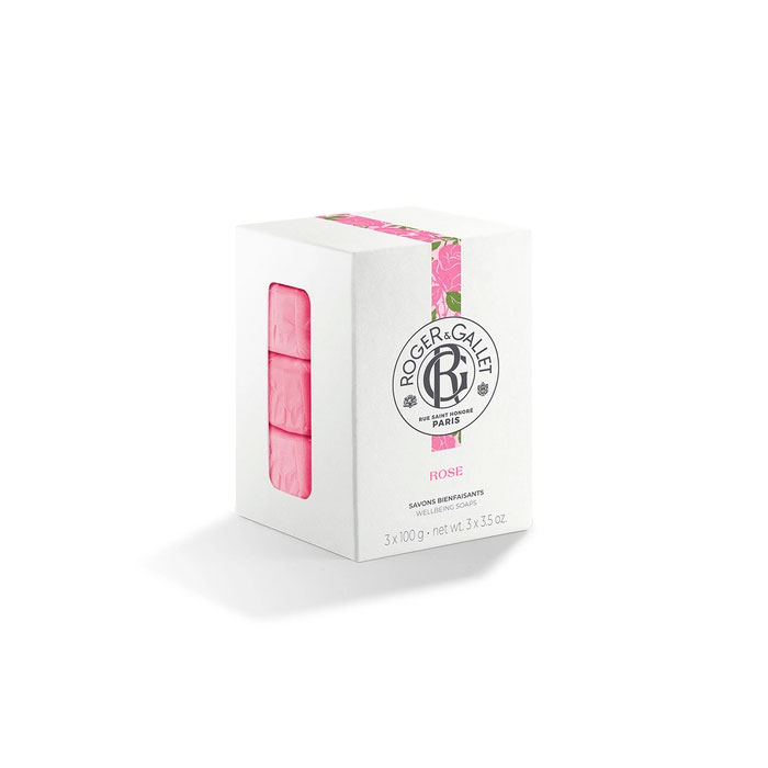 Roger & Gallet Cofre Jabón Redondo Bienestar Rose 3x100g