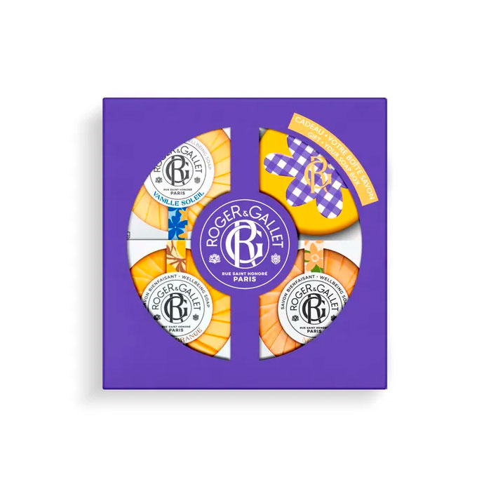 Roger & Gallet Cofre Jabón Redondo Bienestar Vanille Soleil 100g + Néroli 100g + Bois Dorange 100g