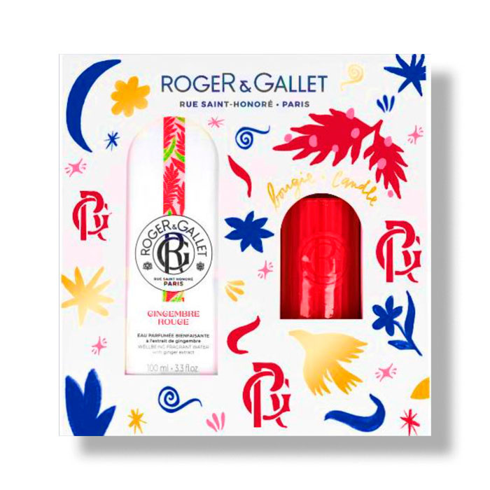 Roger & Gallet Gingembre Rouge Pack Agua Perfumada 100ml + Vela Perfumada 75g
