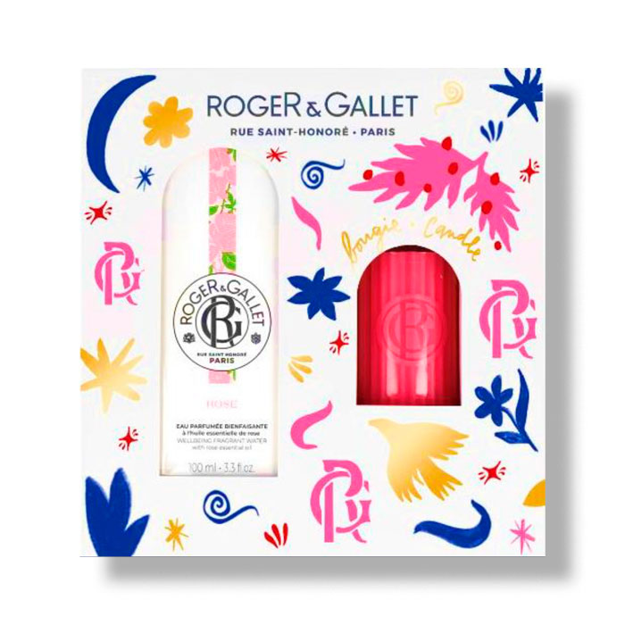 Roger & Gallet Rose Pack Agua Perfumada 100ml + Vela Perfumada 75g