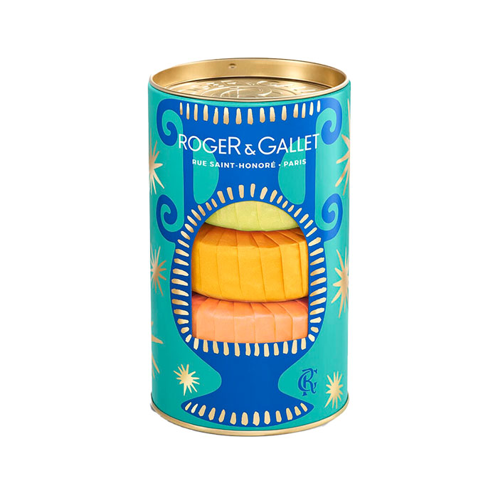 Roger & Gallet Trío Jabón Redondo Bienestar Vanille Soleil 100g + Néroli 100g + Fleur Dosmanthus 100g