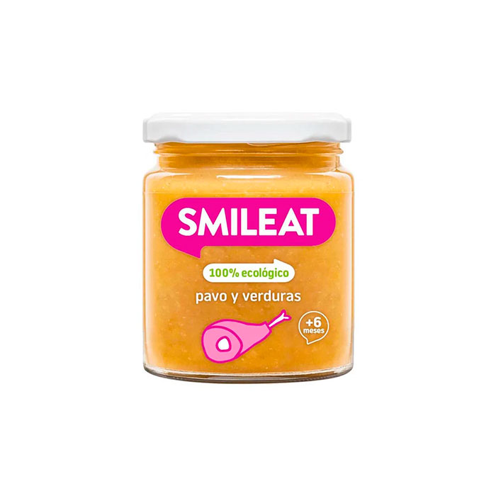 Smileat Tarrito Ecológico Pavo y Verduras +6m 230g