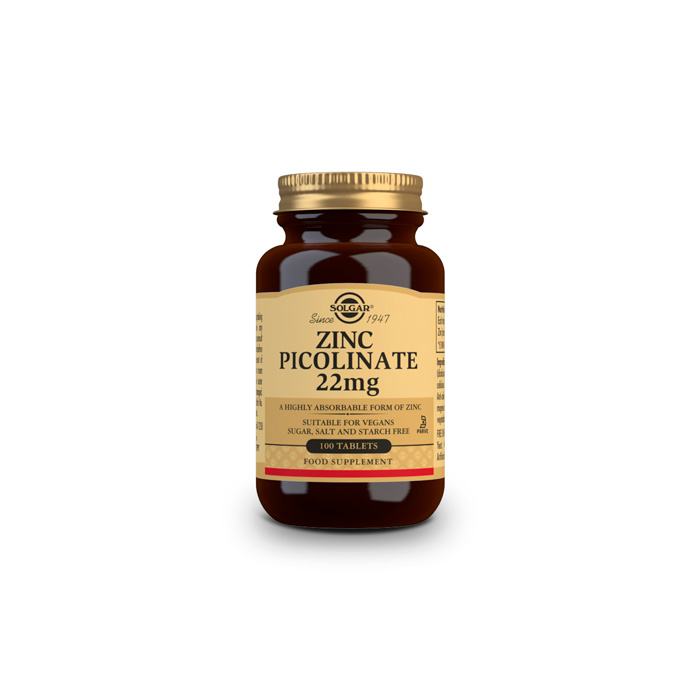 Solgar Picolinato de Zinc 22 mg 100 Comprimidos