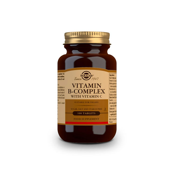 Solgar Vitamina B-complex con Vitamina C 100 Comprimidos