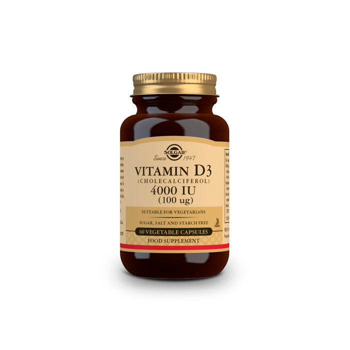 Solgar Vitamina D3 4000 Ui 100 Ug 60 Cápsulas Vegetales