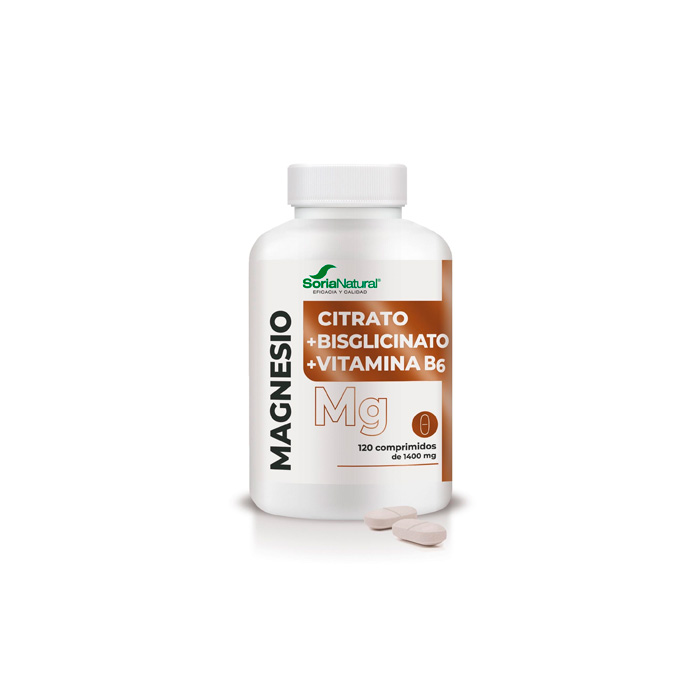 Soria Natural Citrato de Magnesio + Bisglicinato de Magnesio + Vitamina B6 120 Comprimidos