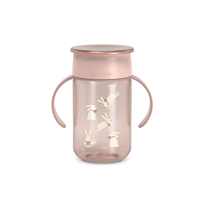 Suavinex 360º Trainer Cup Wonderland 340ml Conejos Rosa