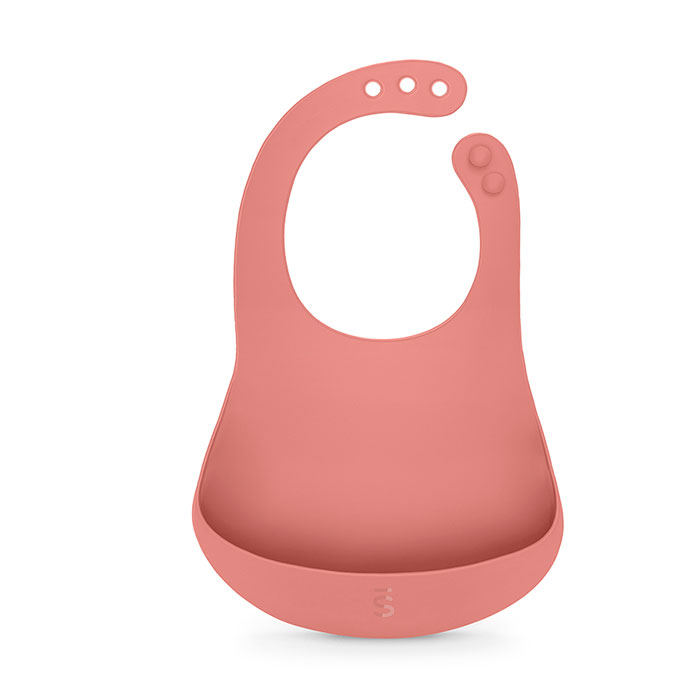 Suavinex Babero Silicona Colour Essence Rojo