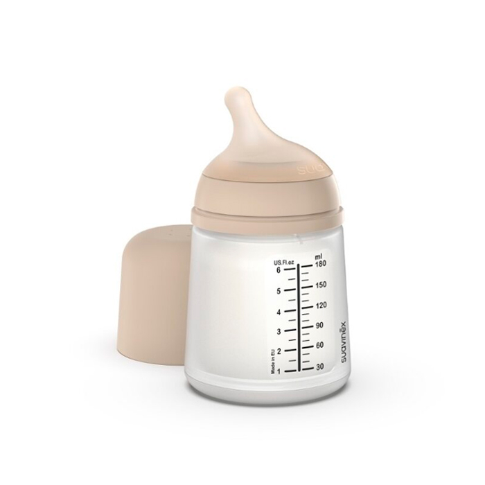Suavinex Biberón Anticólico Zero Zero Tetina Silicona Flujo Adaptable 180ml Light