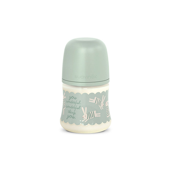 Suavinex Biberón Poliamida Wonderland Tetina Fisiológica Sx Pro Silicona Flujo Lento 150ml Conejos Verde