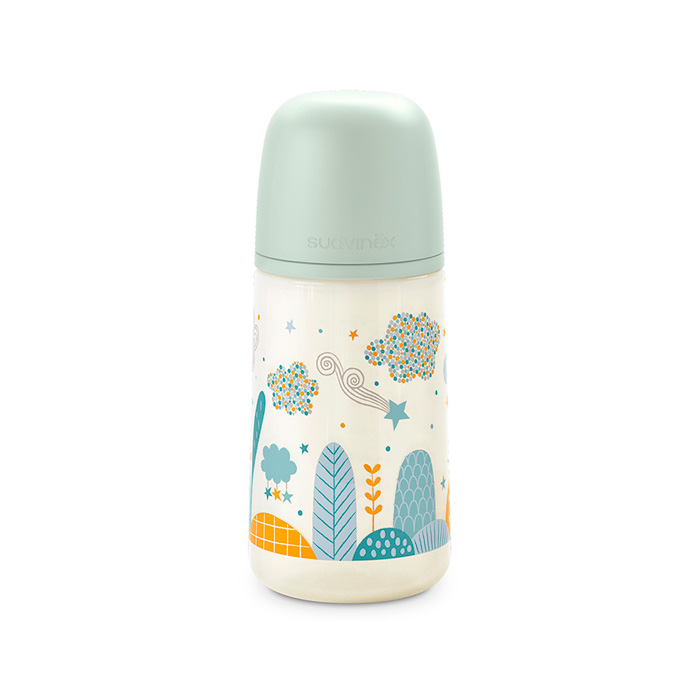 Suavinex Biberon Prints con Tetina Fisiologica Sx Pro Silicona Flujo Medio 270ml Azul