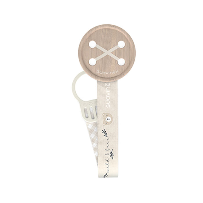Suavinex Broche Pinza con Cinta Prints Wild & Free +0m Blanco