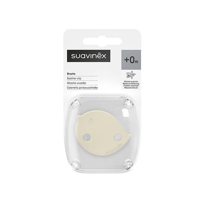 Suavinex Broche Pinza Prints Birdies +0m Beige