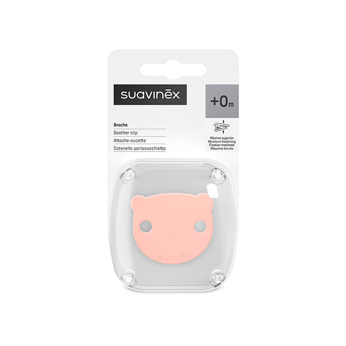 Suavinex Broche Pinza Prints Wild & Free +0m Salmón