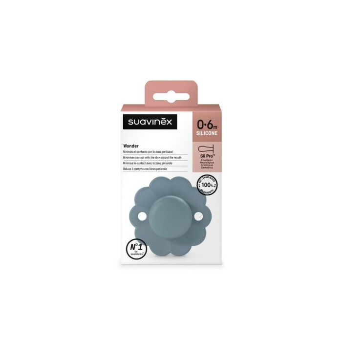 Suavinex Chupete Wonder Intense con Tetina Fisiológica Sx Pro Silicona 0-6m Azul